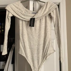 Never worn heathered gray bodysuit